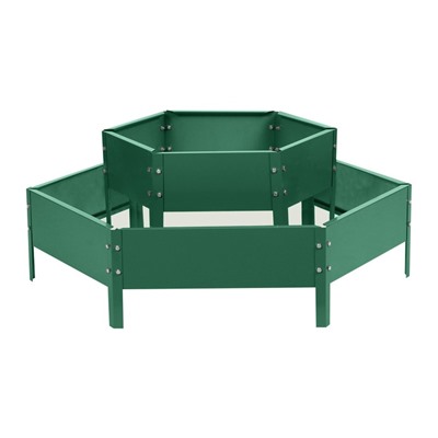 Клумба оцинкованная, 2 яруса, d=60–100 см, высота бортика 30 см, зелёная, Greengo