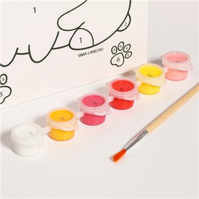 Картина по номерам для детей «Милый корги», 21×15 см