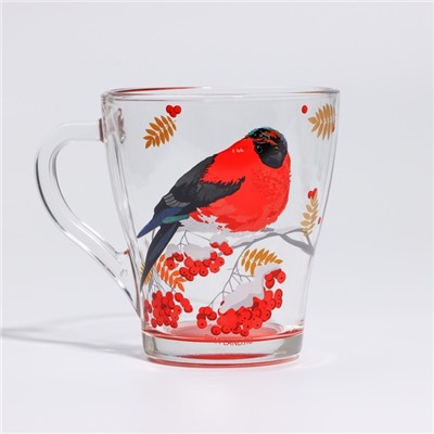 Кружки стеклянные новогодние «Снегири!», набор 2 шт.