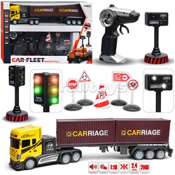 Машина "Контейнеровоз" с дорожными знаками, р/у, 27 MHz, в коробке