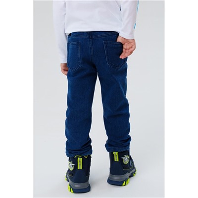 Брюки текстильные джинсовые утепленные флисом для мальчиков PLAYTODAY, 1226895
