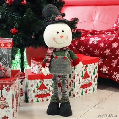 Новогоднее украшение Снеговик на телескопических ножках 60/85 см / NY202101 /уп 24/