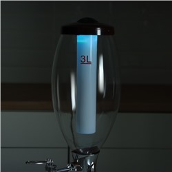 Башня пивная «Вавилон стиль», 3 л, колба для льда, подсветка, батарейки CR=2032, пластик, коричневая