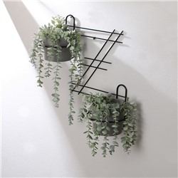 Подвес для кашпо, настенный, на 2 горшка, d=16 см, чёрный, «Зигзаг»