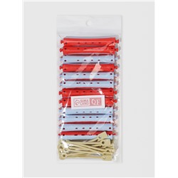 Бигуди «Коклюшки», d=1 см, 9 см, 12 шт., цвет красный/голубой