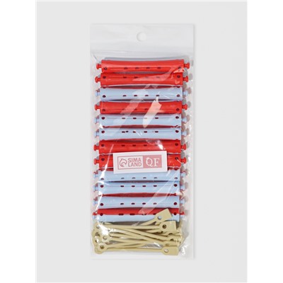 Бигуди «Коклюшки», d=1 см, 9 см, 12 шт., цвет красный/голубой