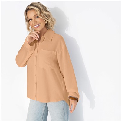 Рубашка с декоративной спинкой, Создала себя сама (бежевая)