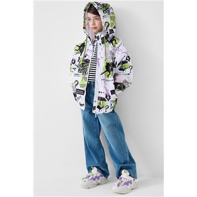 Куртка текстильная с полиуретановым покрытием для девочек (ветровка) PLAYTODAY, 1240308