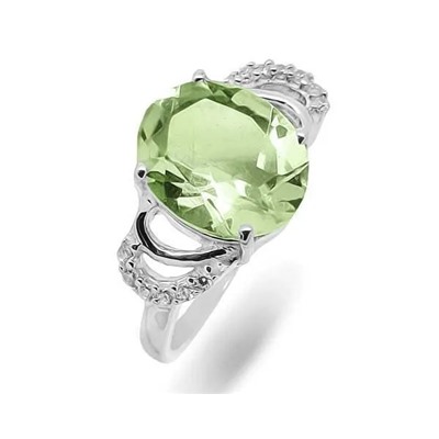 Кольцо из серебра зеленый аметист, Агнис