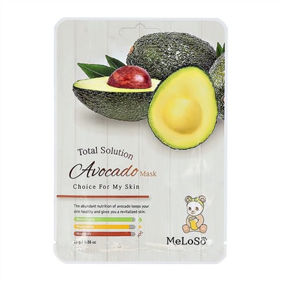 Dr.MeLoSo Тканевая маска для лица с экстрактом авокадо / Total Solution Avocado Mask, 25 г