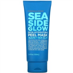 Formula 10.0.6, Sea Side Glow, увлажняющая косметическая маска-пилинг, водоросли + морская глина, 100 мл (3,4 жидк. унции)