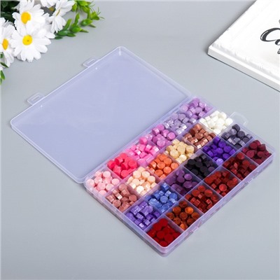 Набор сургуча «Палитра розово-фиолетовая», перламутр, 24 цвета, 19×13×2 см