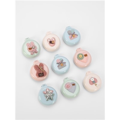 Расчёска массажная «Плюшевые милости», складная, с зеркалом, d=7.5 см, МИКС