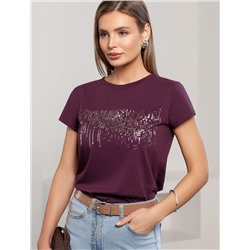 Нарядная футболка с блестящим принтом