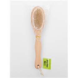 Щётка массажная для тела из натуральной щетины, с ручкой, гладкая