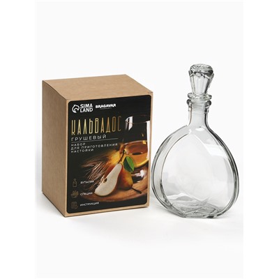 Подарочный набор для приготовления настойки «Кальвадос грушевый»: набор трав и специй 38 г, штоф 500 мл., инструкция