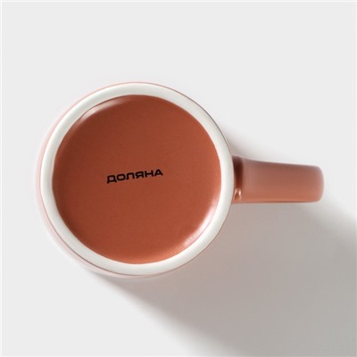 Кружка Доляна Good morning. Coffee, 385 мл, фарфор, коричневая
