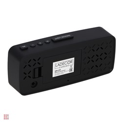 LADECOR CHRONO Будильник электронный, 14x5,7 см, USB/3xAAA, пластик, цвет черный, арт.2