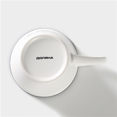 Кружка Доляна «Формула кофе», 340 мл, фарфор, белая, чёрная