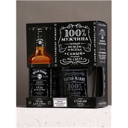 Подарочный набор «Крутой мужик»: гель для душа виски 250 мл и стакан для виски, Чистое счастье