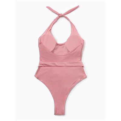 Купальник женский слитный с поясом MINAKU, размер 42, розовый