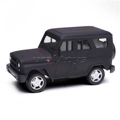 Машина металл UAZ Хантер 10,5 см, (матовый черный) инерц, в коробке
