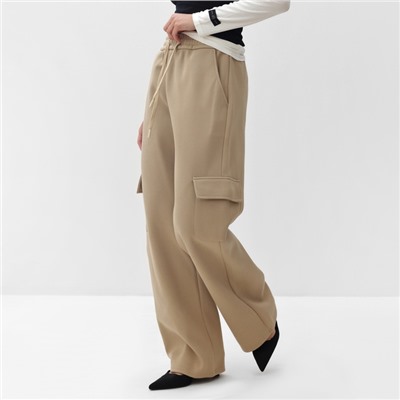 Брюки женские карго MIST размер 40-42, бежевые