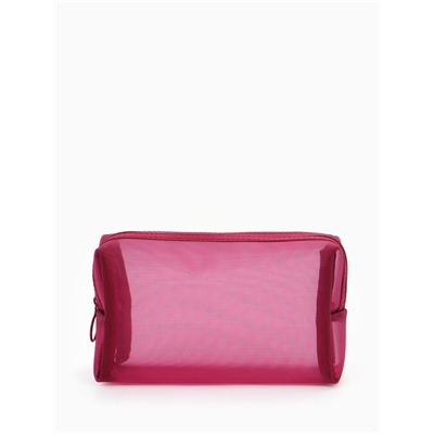 Косметичка женская Classic, полупрозрачная, на молнии, бордовая