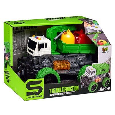 Машина "Мусорный гигант" 1:16 (свет, звук) в коробке (цвет зеленый)