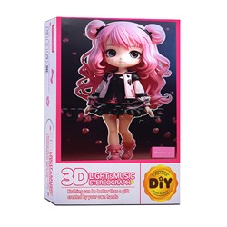 Ночник-пазл 3Д "Girls" со светом и музыкой, в коробке