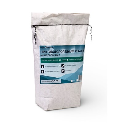 Реагент противогололёдный, мраморная крошка и реагент, 5 кг, работает при – 30 °C, в мешке, Greengo