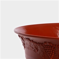 Вазон для цветов «Ангара», 8 л, d=31 см, h=21 см, пластик, терракотовый