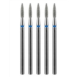 MANITA Фреза алмазная пламя острое для аппаратного маникюра 866.104.243.080.018 ФАП-1.8-8С, синяя насечка, ø 1,8 мм, 5 шт. 28359