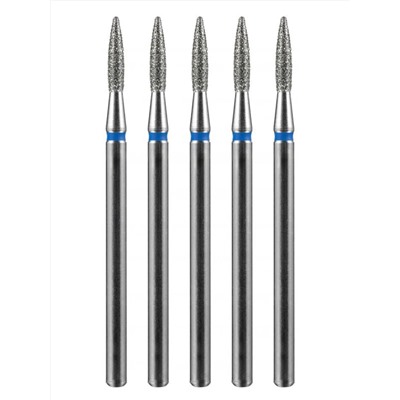 MANITA Фреза алмазная пламя острое для аппаратного маникюра 866.104.243.080.018 ФАП-1.8-8С, синяя насечка, ø 1,8 мм, 5 шт. 28359