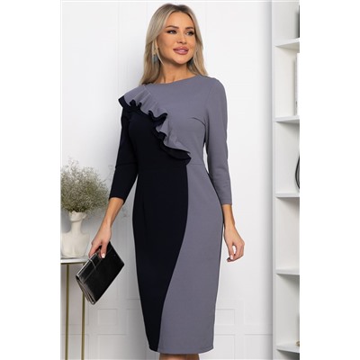 Платье Эванесса (серо-синие) П12745-35М