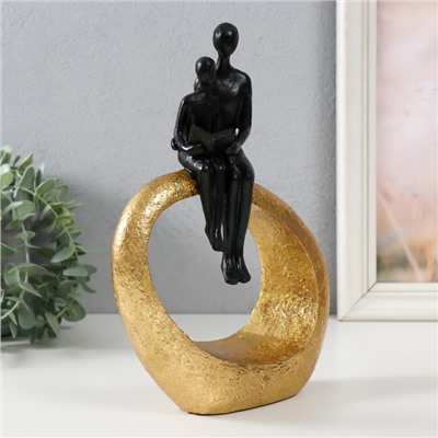 Фигурка полистоун «Абстракция. Чтение книги», золото с чёрным, 18.5×6×25 см