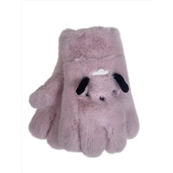 Тёплые подростковые перчатки, цвет нежно розовый