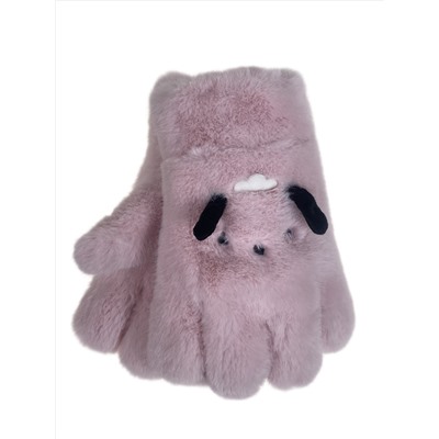 Тёплые подростковые перчатки, цвет нежно розовый