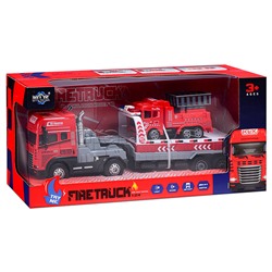 Машина "Перевозчик пожарной техники" (свет,звук) в коробке