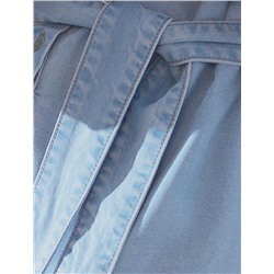 Длинное платье-рубашка с поясом и разрезами из джинсового лиоцелла