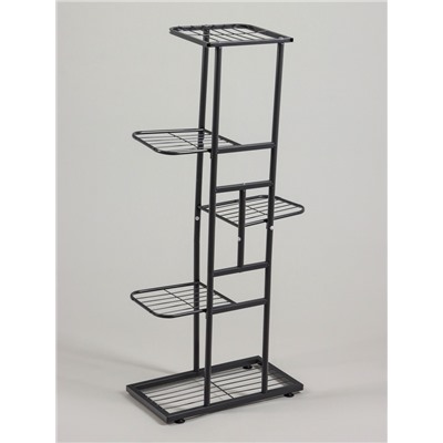 Подставка для цветов Greengo, 5 полок, 44×22×95 см, напольная, металл, тёмно-серая