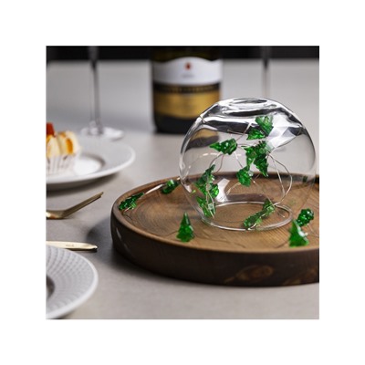 Гирлянда «Нить» 2 м роса с насадками «Ёлочка», IP20, серебристая нить, 20 LED, 2 режима, батарейки ААх2 (нет в комплекте), свечение белое