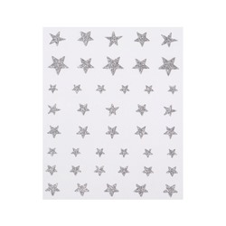 Наклейки для ногтей «Звёзды», с блёстками, серебристые