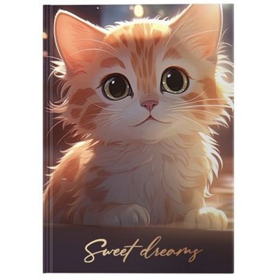 Бизнес-блокнот 216х130 мм 80л клетка "КОТЕНОК" в тверд.обл. BSNT-LFK LITE