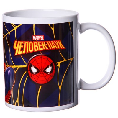 Кружка керамическая детская, сублимация, 320 мл «Супер-мен», Человек-паук МИКС