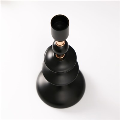 Металлический подсвечник на 1 свечу «Ирада», d=2 см, с золотом 9×9×24 см