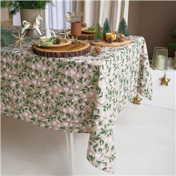 Скатерть новогодняя Доляна Frosty berries 149×250 ±3 см, 100% хлопок, рогожка 164 г/м²