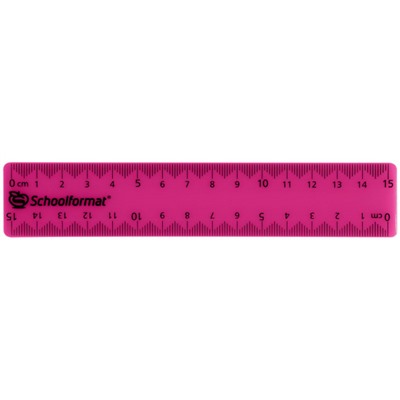 Линейка пластиковая 15 см непрозрачная цветная неон ЛИ-НЕ15 SchoolФормат