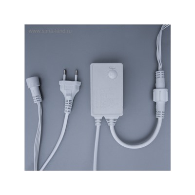 Гирлянда «Водопад» 2×1.5 м, IP44, УМС, прозрачная нить, 400 LED, свечение белое, 8 режимов, 220 В