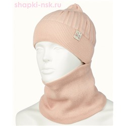 03-5-E Комплект для девочки флис (шапка+снуд) (48-50)